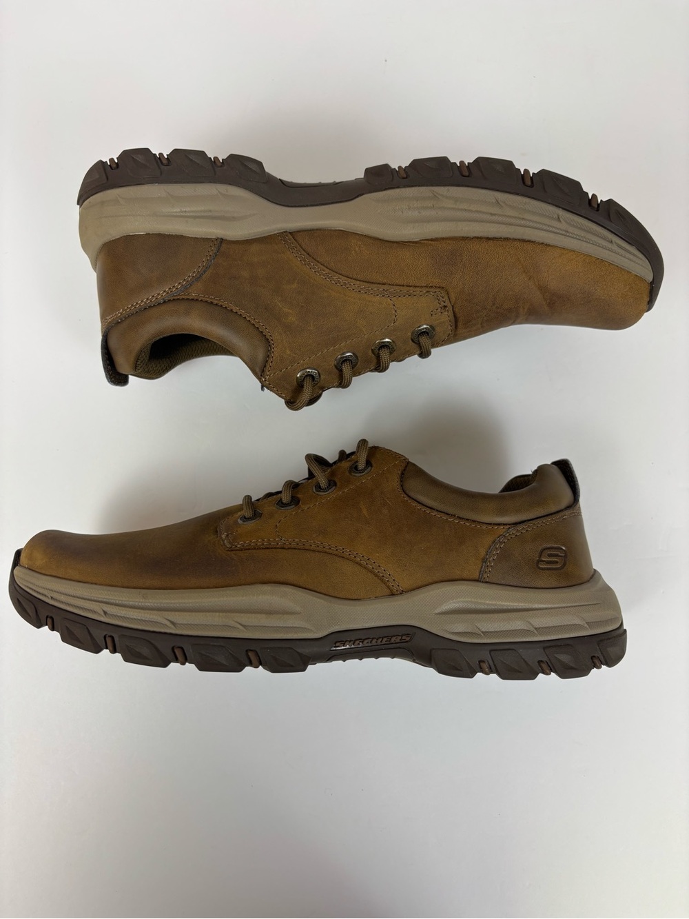 Skechers Relaxed Fit Knowlson Leland Leather Sneakers Comfort Shoes Brown Size 9 - Picture 10 of 15